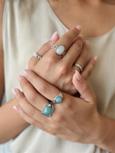 Retrobird 5-Piece Silver Ring Set