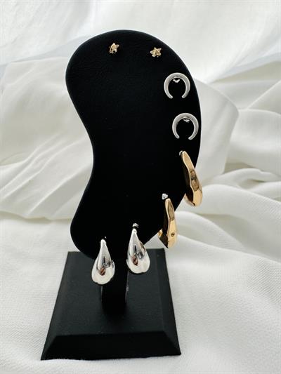 Retrobird 8-Piece Mixed Color Brass Earring Set