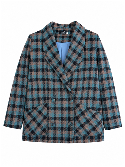 Retrobird 90'lar Retro Model Oversize Tasarım Ekose Ceket