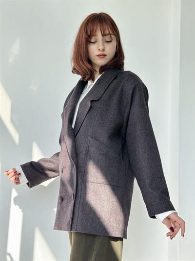 Retrobird 90lar Retro Model Füme Oversize Tasarım Ekose Yün Kaban Ceket