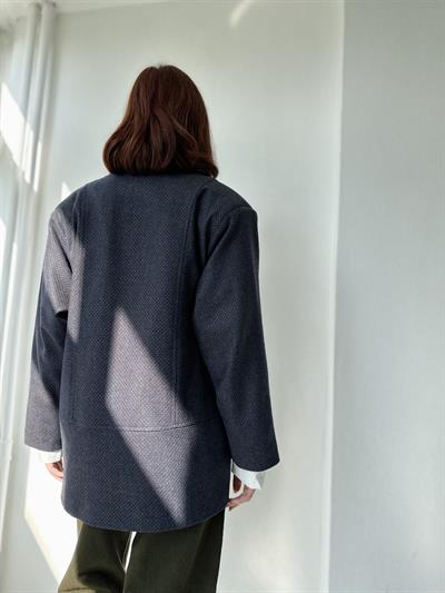 Retrobird 90lar Retro Model Çok Renkli Oversize Tasarım Yün Kaban Ceket