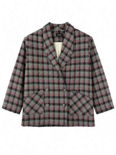 Retrobird 90'lar Retro Model Oversize Tasarım Ekose Ceket