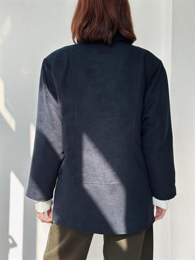 Retrobird 90lar Retro Model Koyu Lacivert  Oversize Tasarım Ceket