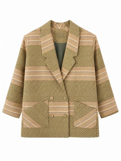 Retrobird 90'lar Retro Model Zeytin Renkli Oversize Tasarım Ekose Ceket