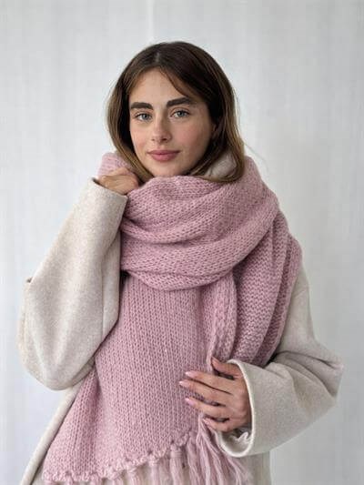 Retrobird Açık Lila Büyük Boy Soft Örgü Atkı