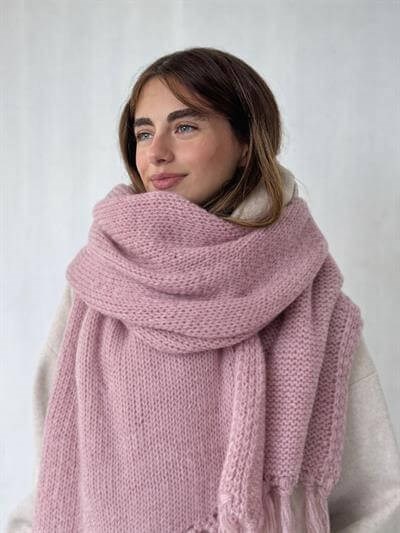 Retrobird Açık Lila Büyük Boy Soft Örgü Atkı