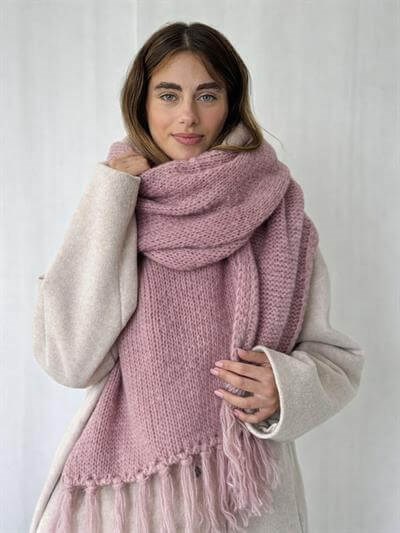 Retrobird Açık Lila Büyük Boy Soft Örgü Atkı