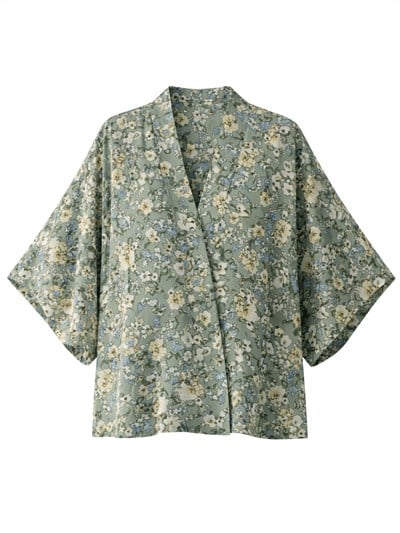 Retrobird Light Green Design Mini Kimono
