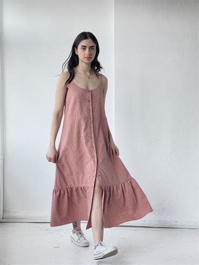 Adel Brode Dusty Rose Strap Dress