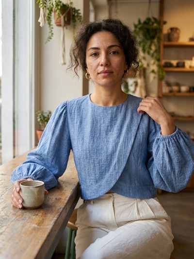 Retrobird Alisa Retro Blue Shirt with Cover