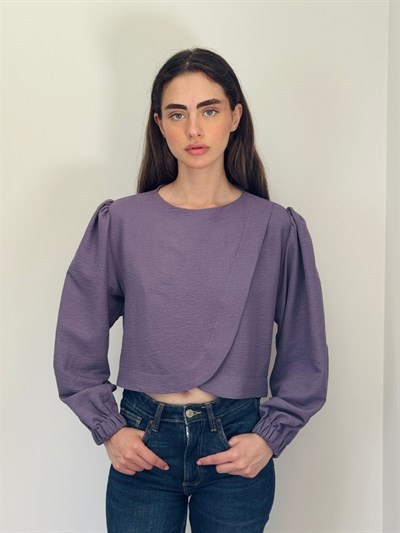 Retrobird Alisa Kapaklı Retro Mor Gömlek