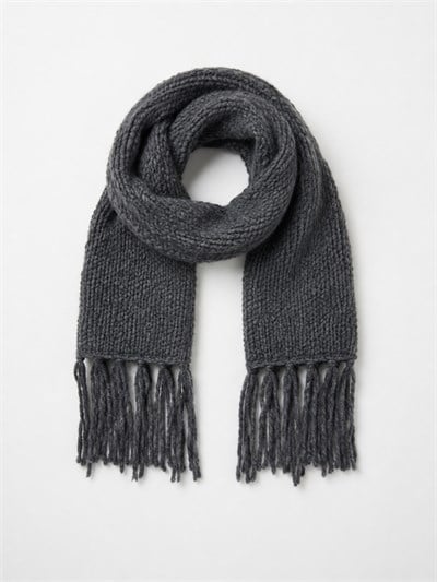 Retrobird Anthracite Large Soft Knit Scarf
