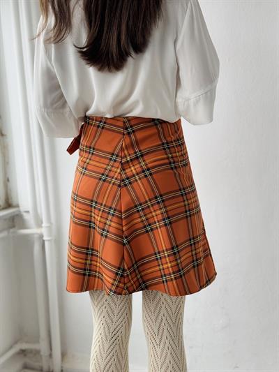 Retrobird Anvelop Kruvaze Açık Kiremit Mini Etek