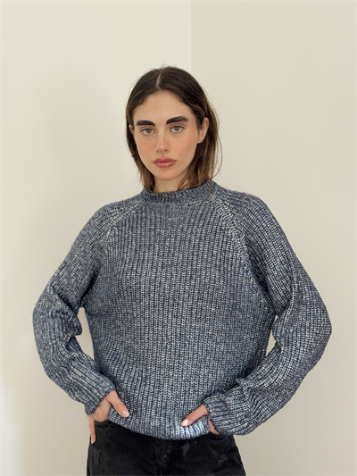 Retrobird Basic Dark Blue Knitted Sweater