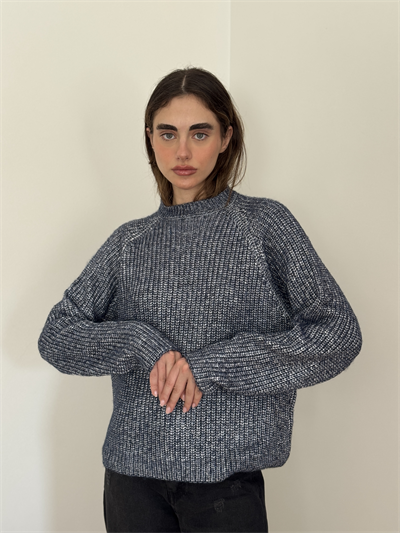 Retrobird Basic Dark Blue Knitted Sweater
