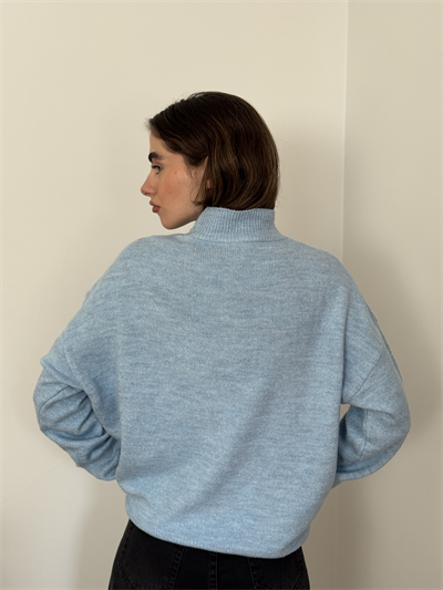 Retrobird Basic Blue Knitwear Sweater
