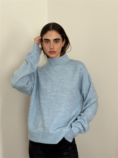 Retrobird Basic Blue Knitwear Sweater
