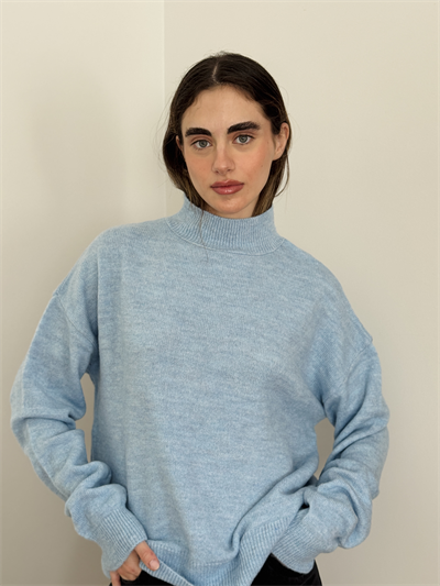 Retrobird Basic Blue Knitwear Sweater