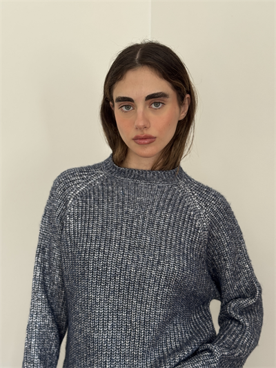 Retrobird Basic Dark Blue Knitted Sweater