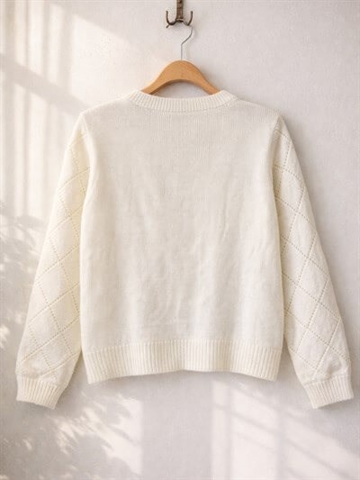 Retrobird White Embroidered Romantic Cardigan