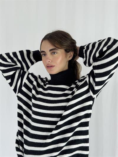 Retrobird Siyah Boğazlı Çizgili Kazak