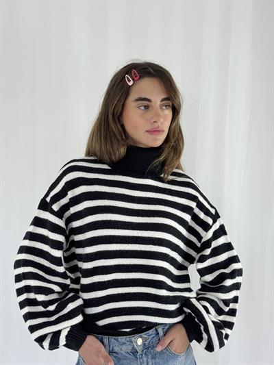 Retrobird Siyah Boğazlı Çizgili Kazak