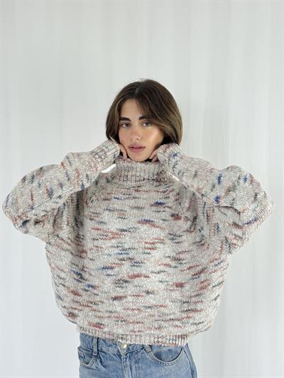 Retrobird Karışık Renkli Boğazlı Triko Kazak