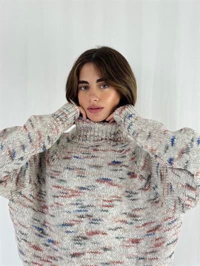 Retrobird Karışık Renkli Boğazlı Triko Kazak