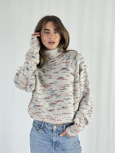 Retrobird Karışık Renkli Boğazlı Triko Kazak