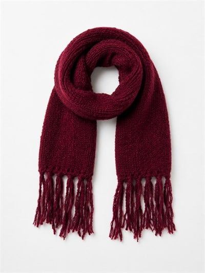 Retrobird Burgundy Large Soft Knitted Scarf