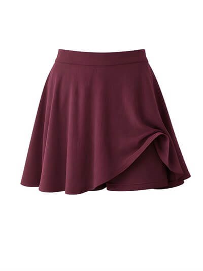 Retrobird Burgundy Flared Short Skirt