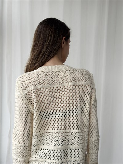 Retrobird Romantic Cardigan with Wheat Embroidery