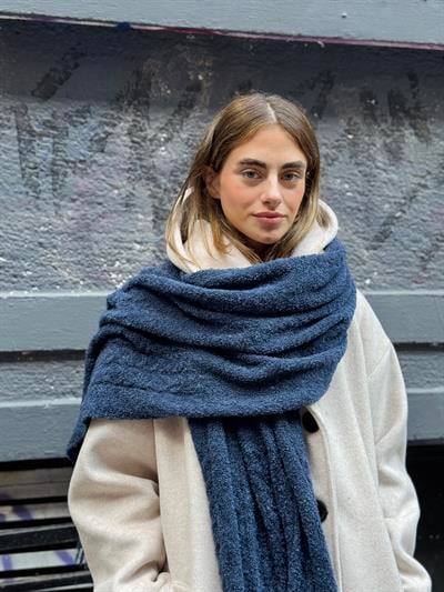 Retrobird Lacivert Büyük Boy Soft Örgü Atkı