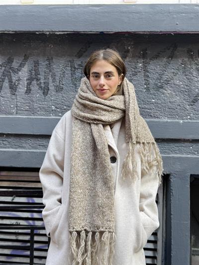 Retrobird Kum Büyük Boy Soft Örgü Atkı