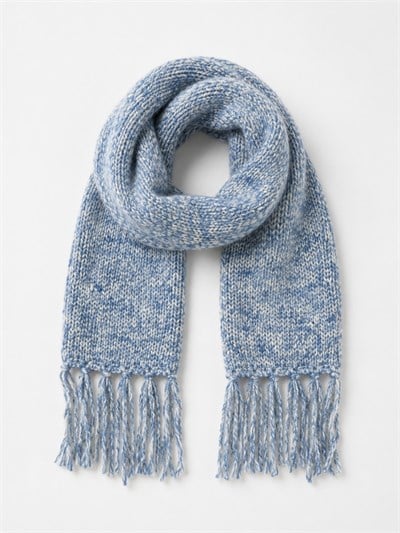 Retrobird Large Soft Blue and White Knitted Scarf