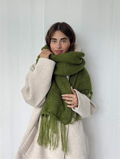 Retrobird Fıstık Yeşili Büyük Boy Soft Örgü Atkı