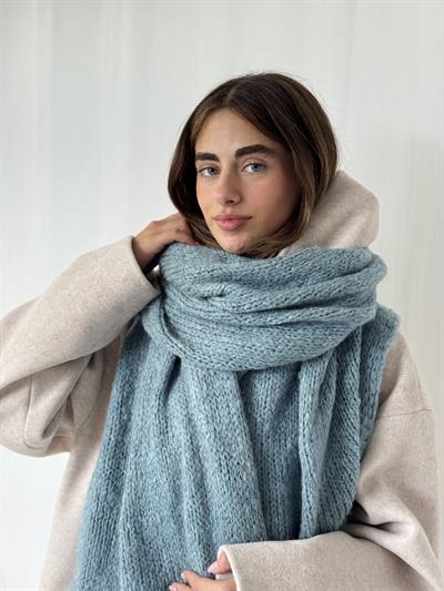 Retrobird Mavi Büyük Boy Soft Örgü Atkı