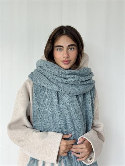 Retrobird Mavi Büyük Boy Soft Örgü Atkı