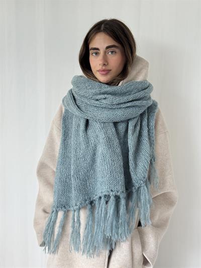 Retrobird Mavi Büyük Boy Soft Örgü Atkı