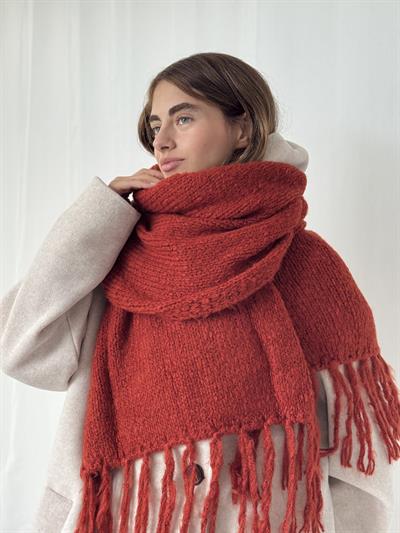 Retrobird Kiremit Büyük Boy Soft Örgü Atkı