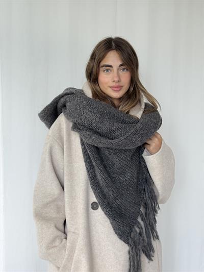 Retrobird Antrasit Büyük Boy Soft Örgü Atkı