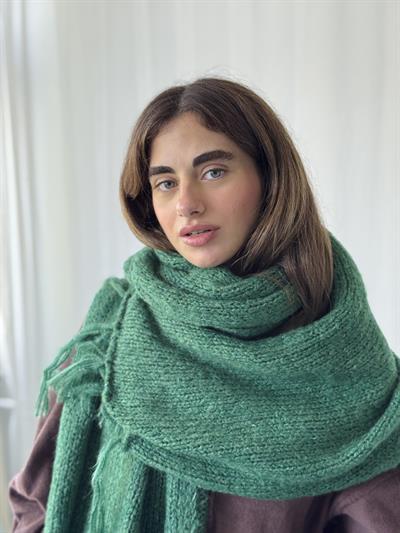 Retrobird Orman Yeşili Büyük Boy Soft Örgü Atkı