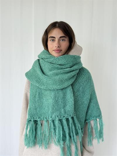 Retrobird Turkuaz Büyük Boy Soft Örgü Atkı