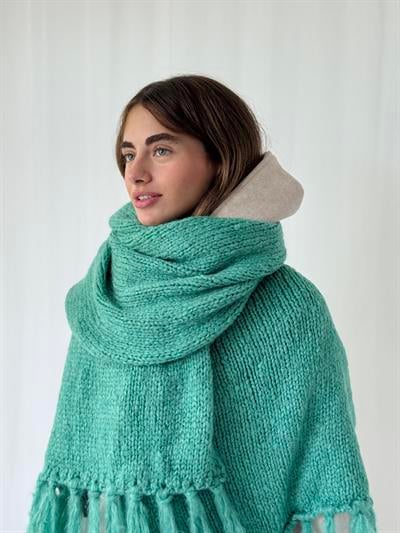 Retrobird Turkuaz Büyük Boy Soft Örgü Atkı