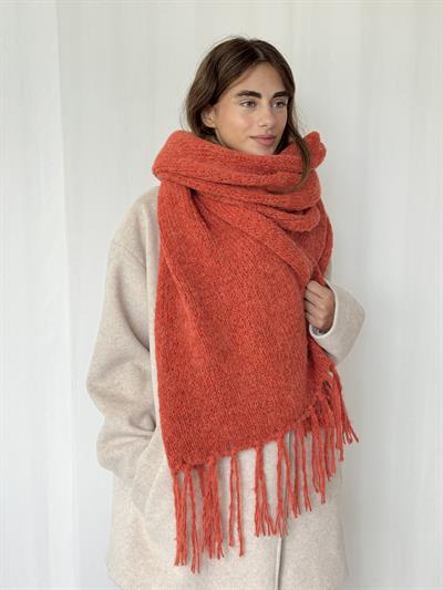 Retrobird Tuğla Büyük Boy Soft Örgü Atkı