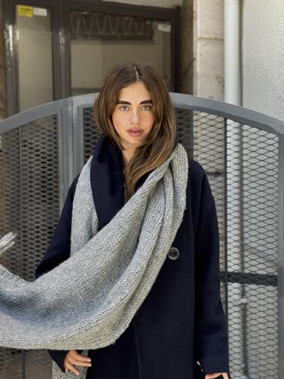 Retrobird Gri Büyük Boy Soft Örgü Atkı