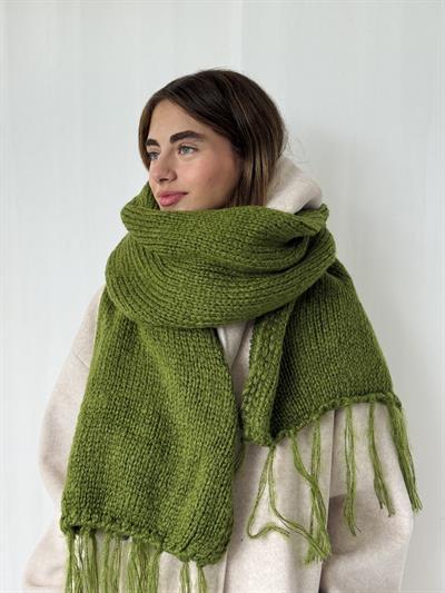 Retrobird Fıstık Yeşili Büyük Boy Soft Örgü Atkı