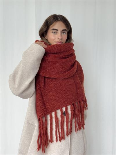 Retrobird Kiremit Büyük Boy Soft Örgü Atkı