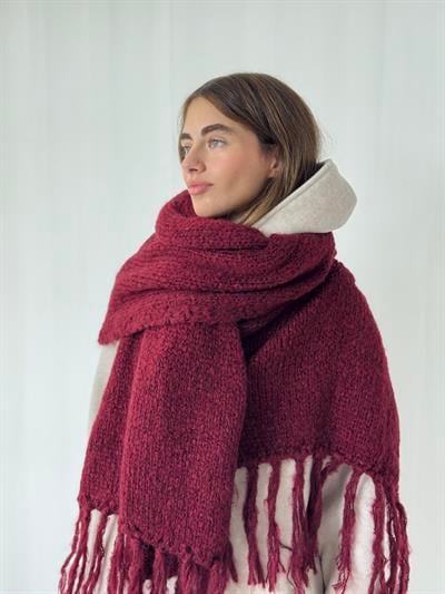 Retrobird Bordo Büyük Boy Soft Örgü Atkı