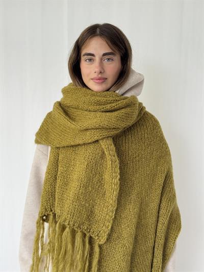 Retrobird Zeytin Yeşili Büyük Boy Soft Örgü Atkı